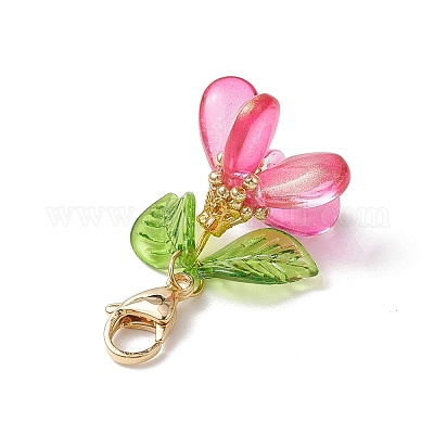 Подвески из цветочного стекла украшения HJEW-MZ00213-04-1