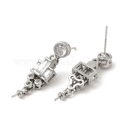 Латунные серьги-гвоздики из циркония KK-M270-29P-1