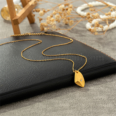 Ожерелья с многоугольной подвеской из нержавеющей стали и стразами JX4099-1-1