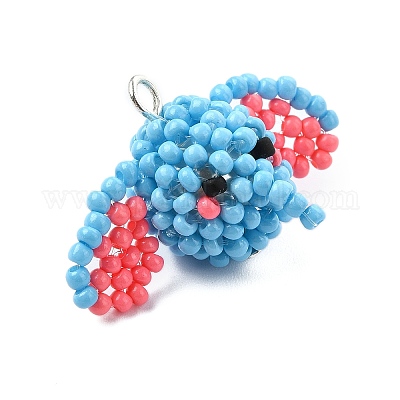 Подвески в виде слона из стеклянных бусин PALLOY-MZ00460-1