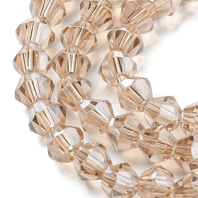 Прозрачные стеклянные бусины гальваническим пряди GLAA-F029-4mm-C12-1