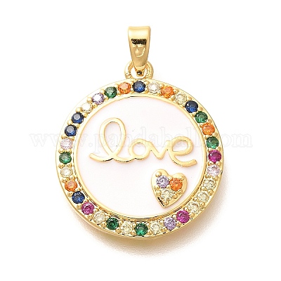 Латунные подвески с микропаве из прозрачного кубического циркония KK-R212-13G-07-1