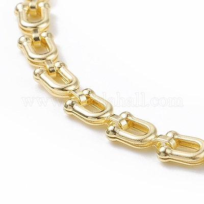 Wholesale Brass Initial Letter U Link Chain Bracelet for Women