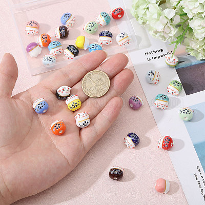 30шт 15 цвета фарфоровые бусины ручной работы PORC-CA0001-21-1