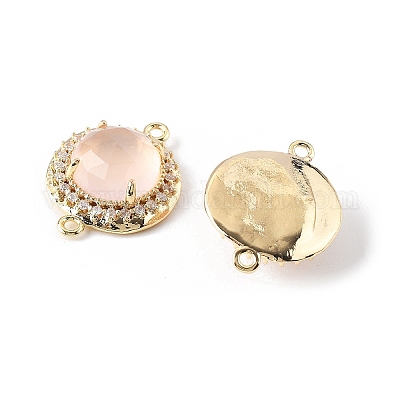 Подвески с граненым соединителем из натурального розового кварца G-H323-03G-15-1