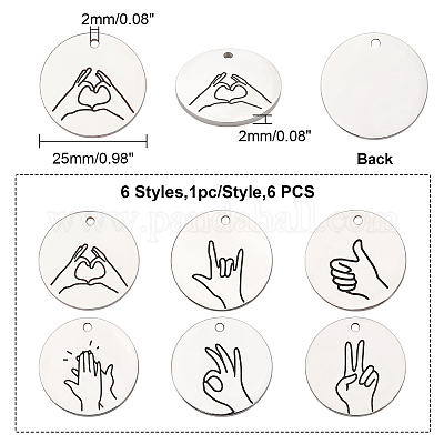 Подвески из хирургической нержавеющей стали 316 STAS-FH0001-30P-1