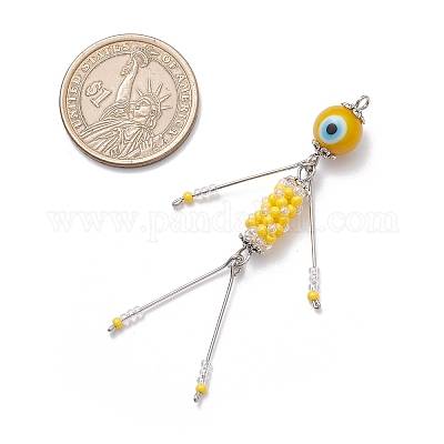 Подвески в виде человека из стеклянных бус PALLOY-MZ00997-02-1