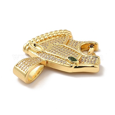 Латунные микропаве прозрачные подвески с фианитом KK-H433-36G-1