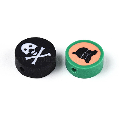 Хэллоуин бусины из полимерной глины ручной работы CLAY-T022-16M-1