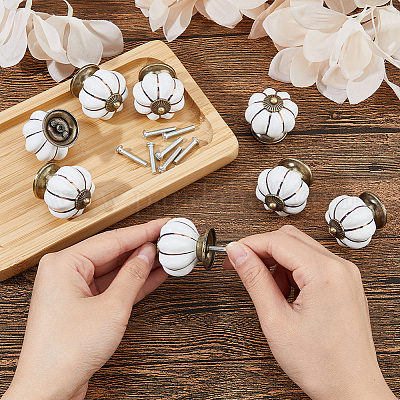 Фарфоровые ручки для дверных ящиков&nbsp;LS-PORC-WH0015-09AB-1