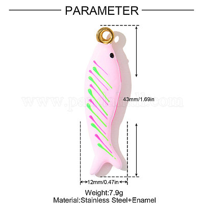 Подвески из нержавеющей стали 304 с эмалью STAS-OY003-03G-02-1