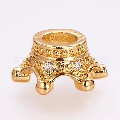 Латунные микро проложить кубического циркония бусы ZIRC-G099-25G-1