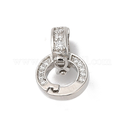 Реечное покрытие латунь микро паве прозрачный кубический цирконий твистер застежки KK-A222-05B-P-1