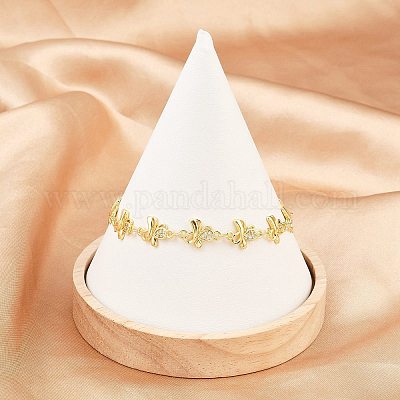 Латунные браслеты-цепочки с микропаве из прозрачных кубических цирконий для женщин BJEW-A090-10A-G-1