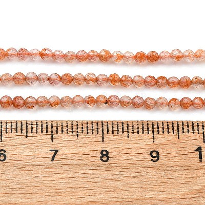 Нити бусин из натурального золота из солнечного камня G-B142-A02-2mm-1