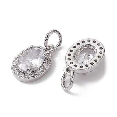 Латунные микропаве прозрачные кубические циркониевые подвески KK-K360-17P-1