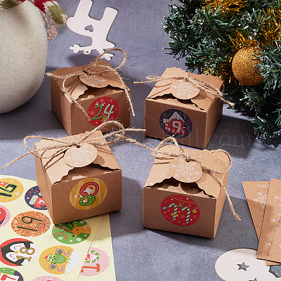Boîte de bonbons de Noël, 15 pièces Noël Kraft boîte - cadeau