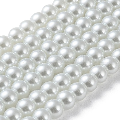 Wholesale White Glass Pearl Round Loose Beads For Jewelry Necklace ...