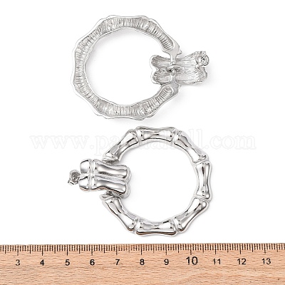 Серьги-гвоздики из бамбука из нержавеющей стали 304 EJEW-K268-80P-1