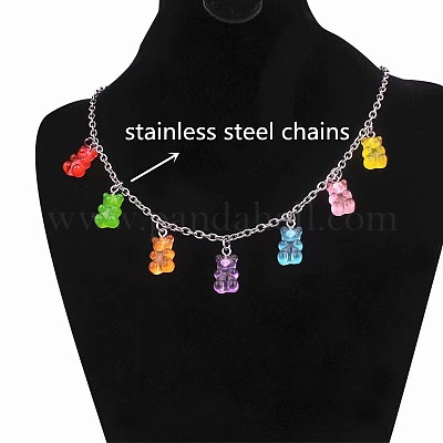 Ожерелья с кисточками из нержавеющей стали и смолы для женщин FS-WG1AE8B-01-1