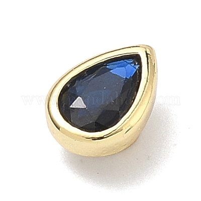 Кабошоны из кубического циркония в форме капли из латуни с микропаве&nbsp;KK-P345-13G-B09-1