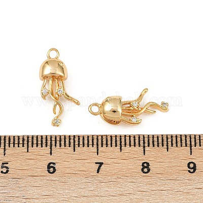 Подвески из латуни с микропаве из кубических цирконий на тему океана KK-F902-08J-G-1