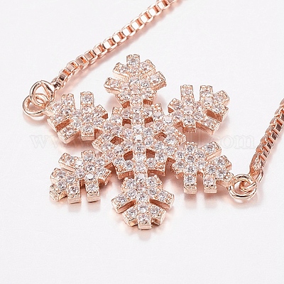 Регулируемые латунные браслеты из микропаве из циркония и боло BJEW-J180-11RG-1