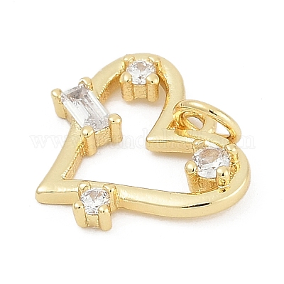 Латунные микропаве прозрачные подвески с фианитом KK-G522-53G-03-1