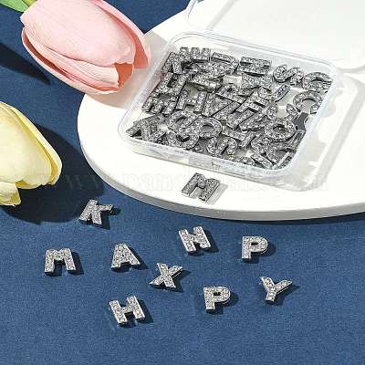 52 шт. 26 стиля алфавита сплав начальные слайд-шармы со стразами класса А ALRI-FS0001-08-1