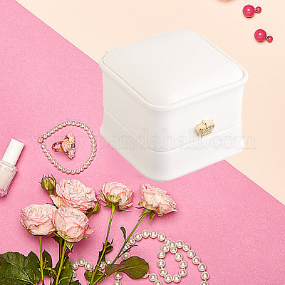 2 шт. подарочные коробки для колец из искусственной кожи LBOX-CL0001-03-1