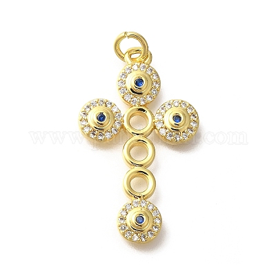 Латунные микропаве прозрачные подвески с фианитом KK-M297-07G-1