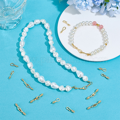 12 шт. 2 стиля латунных застежек-крючков и S-образных застежек KK-PH0013-29-1