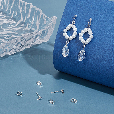 3 шт. 925 фурнитуры для сережек-гвоздиков из стерлингового серебра STER-UN0001-40-1