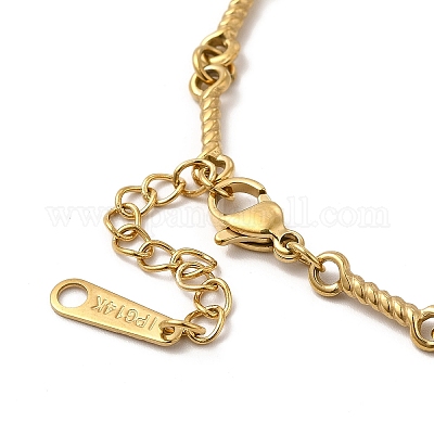 Ионное покрытие(ip) 304 нержавеющая сталь браслет с закрученными звеньями для женщин BJEW-G667-01G-1