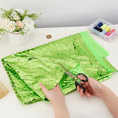 Ткань из полиэстера с узором в виде рыбьей чешуи DIY-WH0569-92C-1