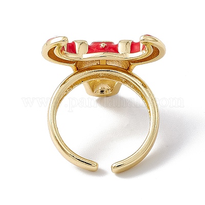 Кольцо-манжета с эмалированной головой быка RJEW-I086-01G-1