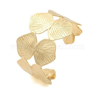 Ионное покрытие (ip) полые открытые браслеты-манжеты из нержавеющей стали 304 BJEW-S151-01G-03-1