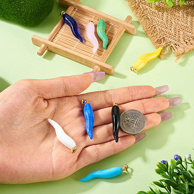 8шт. 8-х стильный лэмпворк ручной работы с латунными подвесками KK-TA0002-22-1