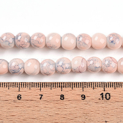 Выпечка окрашенные стеклянные бусины пряди DGLA-N003-8mm-C02-1