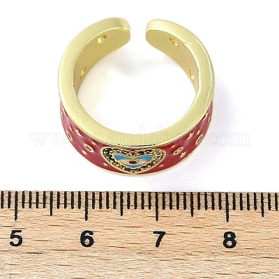 Кольца-манжеты из латуни с микропаве из кубического циркония и эмалью для женщин RJEW-L113-019G-02-1