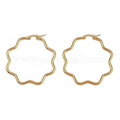 201 серьги-кольца из нержавеющей стали EJEW-F205-16G-A-1