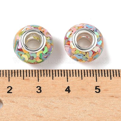 Прозрачные европейские бусины-рондель из смолы RESI-S023-11-1