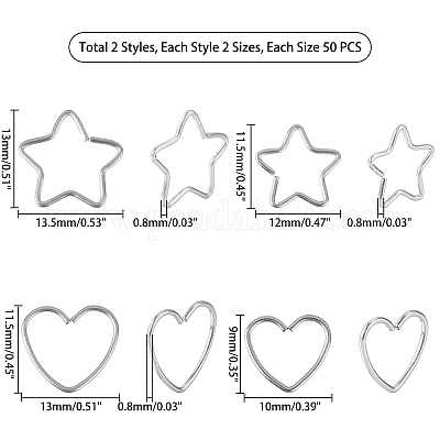 Фурнитура для застежки брелока из нержавеющей стали 304 STAS-UN0018-47P-1