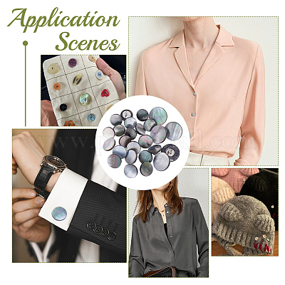 30 шт. 3 стиля пуговицы из сплава с тремя отверстиями на ножке BUTT-NB0002-07-1