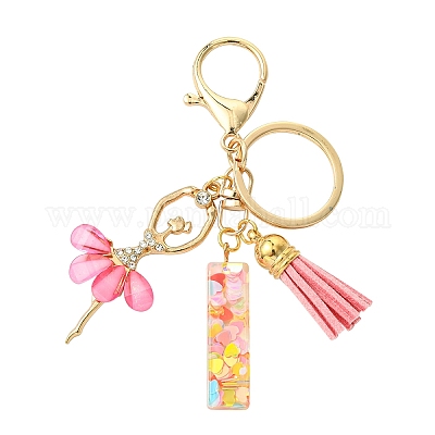 Буквы a~z прозрачные блестящие брелки из смолы с подвеской KEYC-FZ00024-09-1