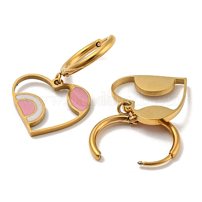 Серьги-кольца из нержавеющей стали 304 EJEW-G380-03G-1