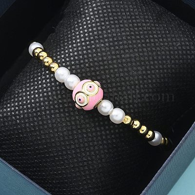 Женские браслеты из латунных бусин BJEW-G736-03B-1