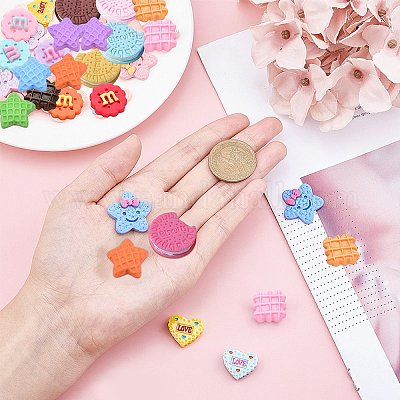 60 шт. 6 стиля непрозрачных смоляных кабошонов CRES-SC0001-84-1