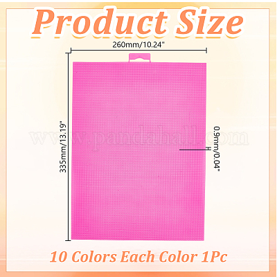 10 шт. 10-х цветные пластиковые листы холста для вышивки&nbsp;DIY-AR0004-72-1