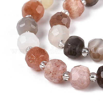 Нити из натуральных бусин из нескольких лунных камней G-N327-08A-08-1